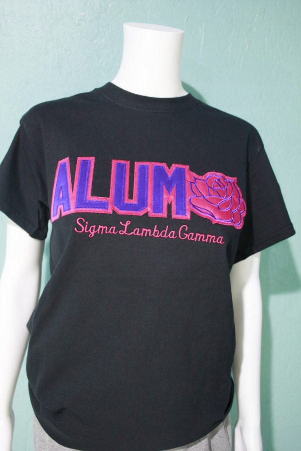 Sigma Lambda Gamma Word Tee with Rose Fashion