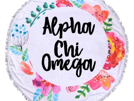 Alpha Chi Omega Fringe Towel Blanket For Sale