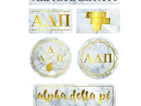 Alpha Delta Pi Marble Sticker Sheet Hot on Sale