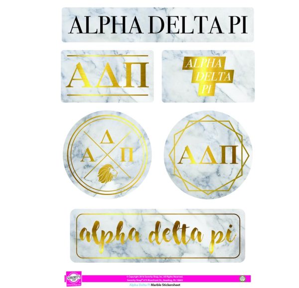 Alpha Delta Pi Marble Sticker Sheet Hot on Sale