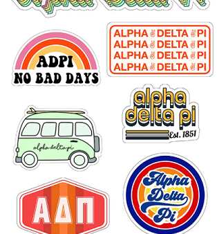 Alpha Delta Pi Retro Sticker Sheet Online Hot Sale