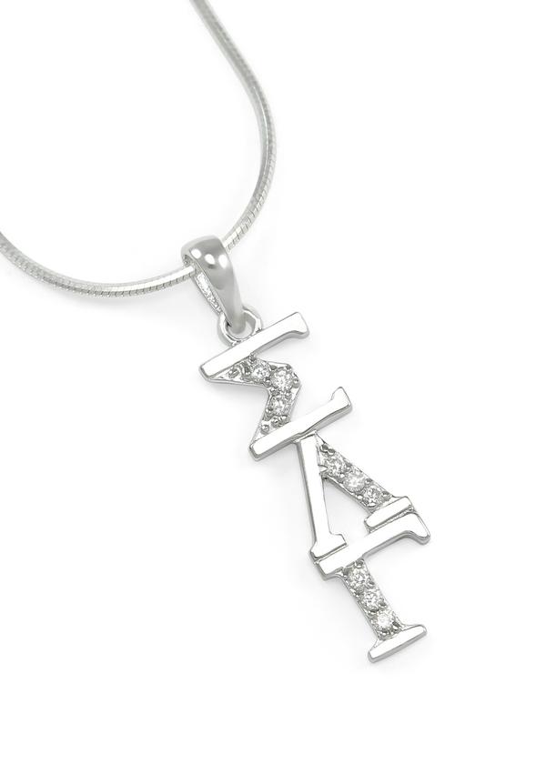 Sigma Lambda Gamma Sterling Silver Lavaliere with Crystals Supply