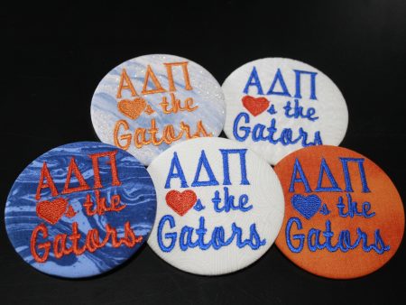 Alpha Delta Pi  Hearts the Gators  Game Day Embroidered Button For Cheap