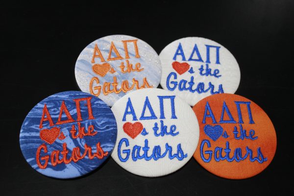 Alpha Delta Pi  Hearts the Gators  Game Day Embroidered Button For Cheap