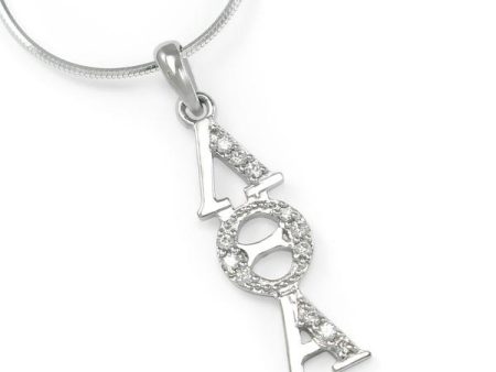 Lambda Theta Alpha Sterling Silver Lavaliere with Crystals Online Hot Sale