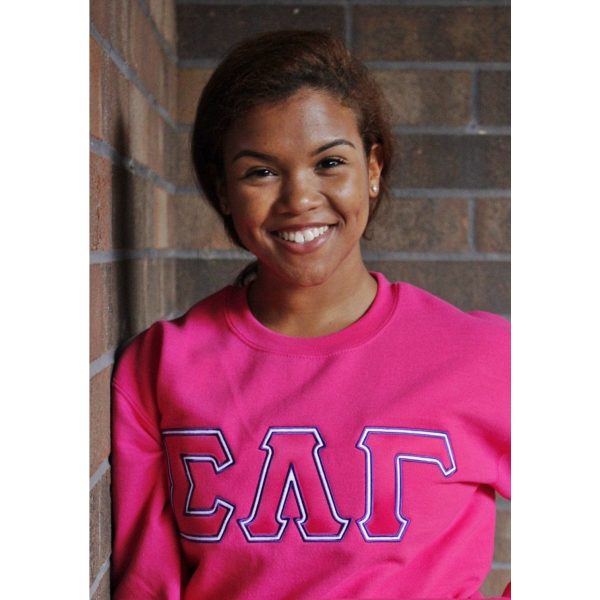 Sigma Lambda Gamma Satin Stitch Crewneck For Cheap